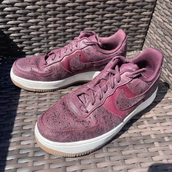Nike Air Force 1 '07 Essentials Paisley Pack Purple Premium Size 5 Rare Womens - Picture 8 of 10